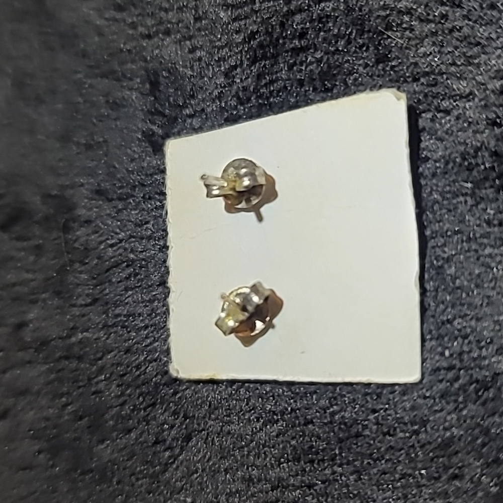 DONATED Three Leaf Clover 925 Sterling Silver Stud Earrings - Picture 2 of 3